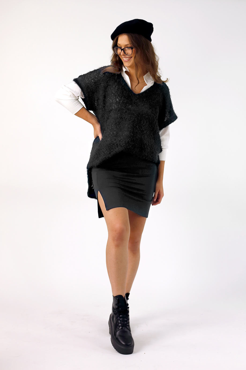 Black Ponte Mini Skirt - FINAL SALE