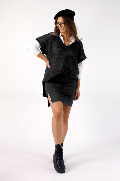 Black Ponte Mini Skirt - FINAL SALE