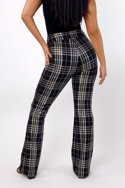 Bronze Check Flare Pant - SALE