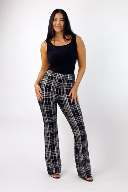 Bronze Check Flare Pant - SALE
