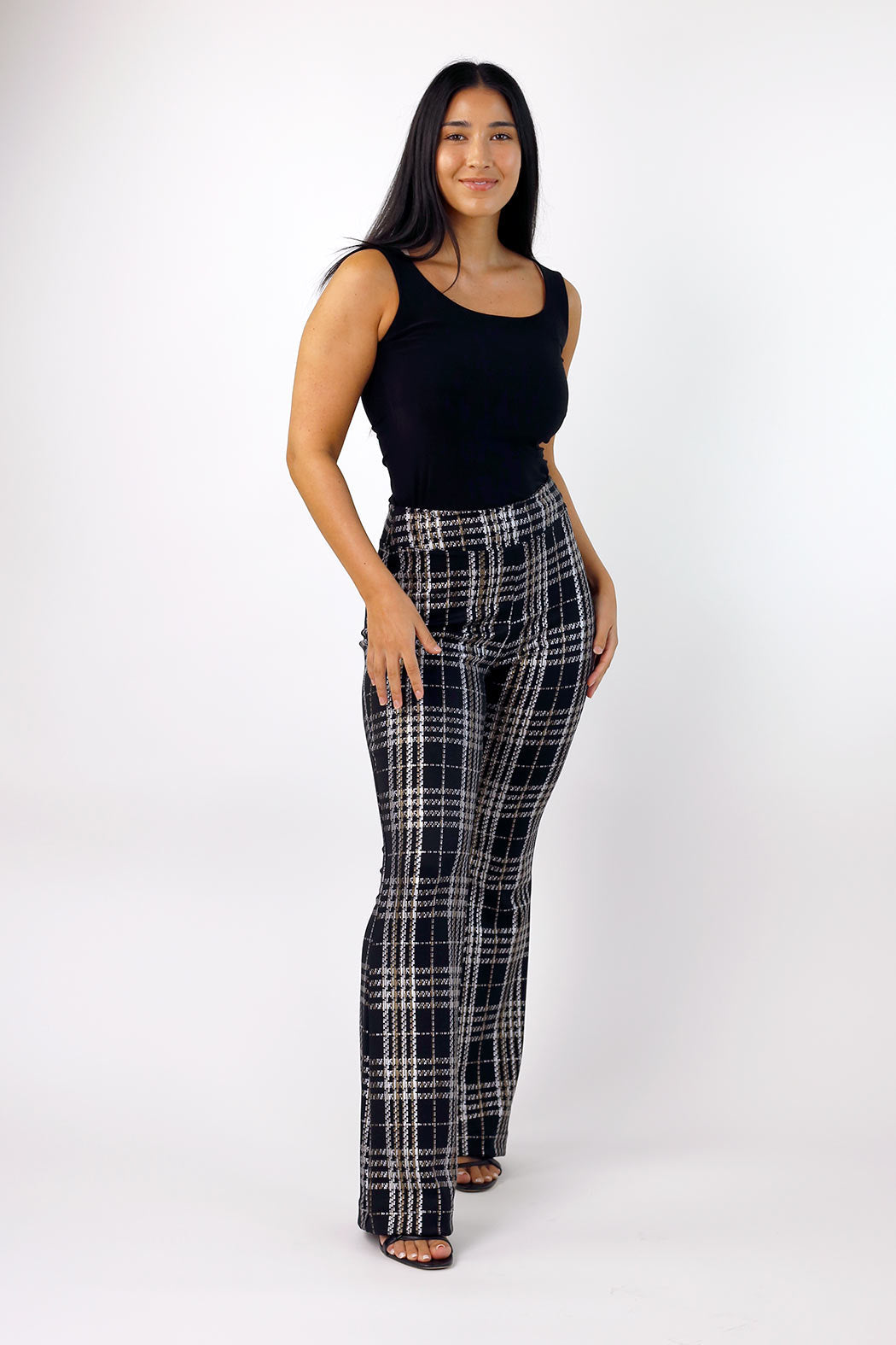 Bronze Check Flare Pant - SALE