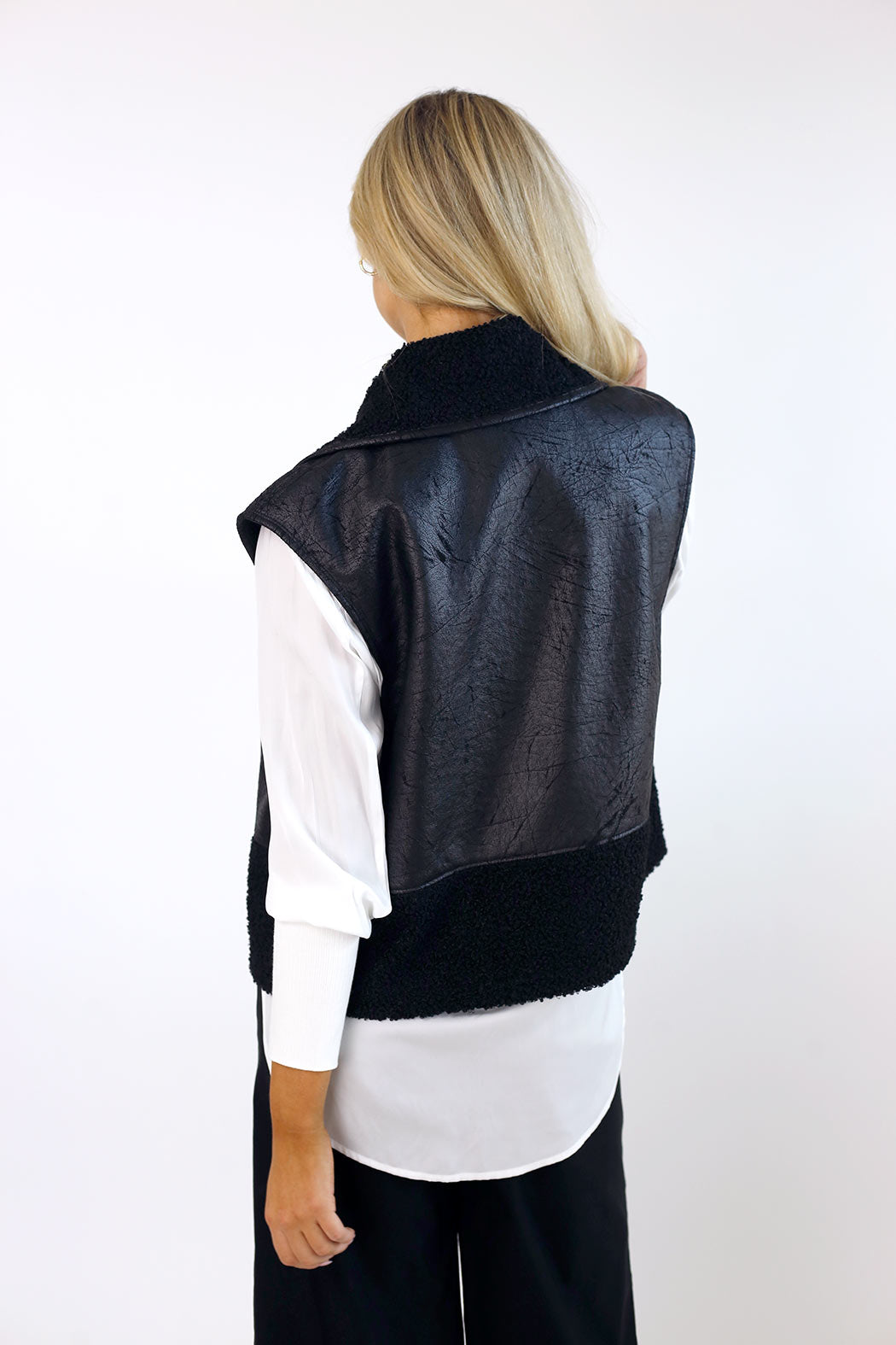 Black Reversible Crop Vest - SALE