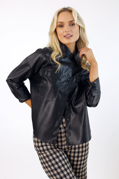 Black Vegan Leather Crop Jacket - FINAL SALE