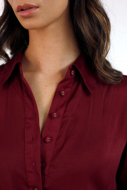 Burgundy Seta Tilda Shirt - SALE