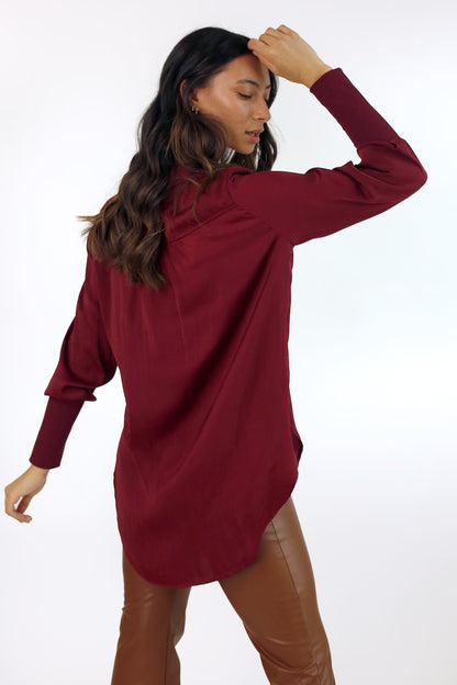 Burgundy Seta Tilda Shirt - SALE