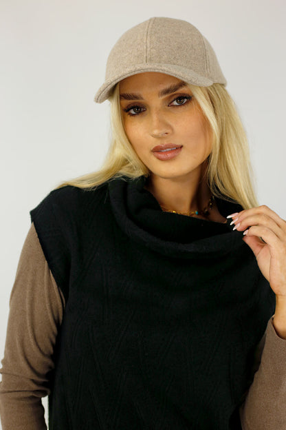 Black Cosy Cowl Vest - FINAL SALE