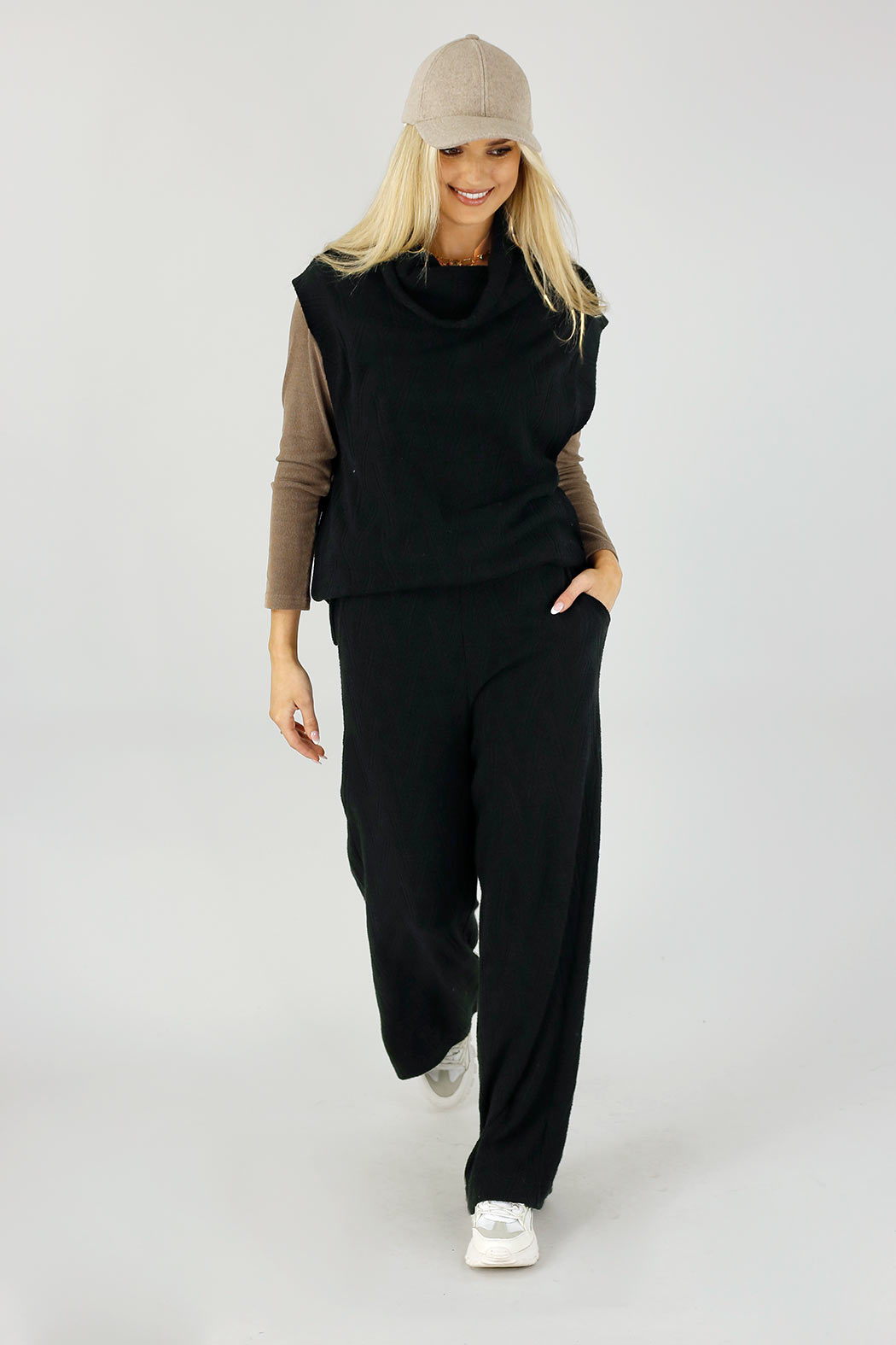 Black Cosy Cowl Vest - FINAL SALE