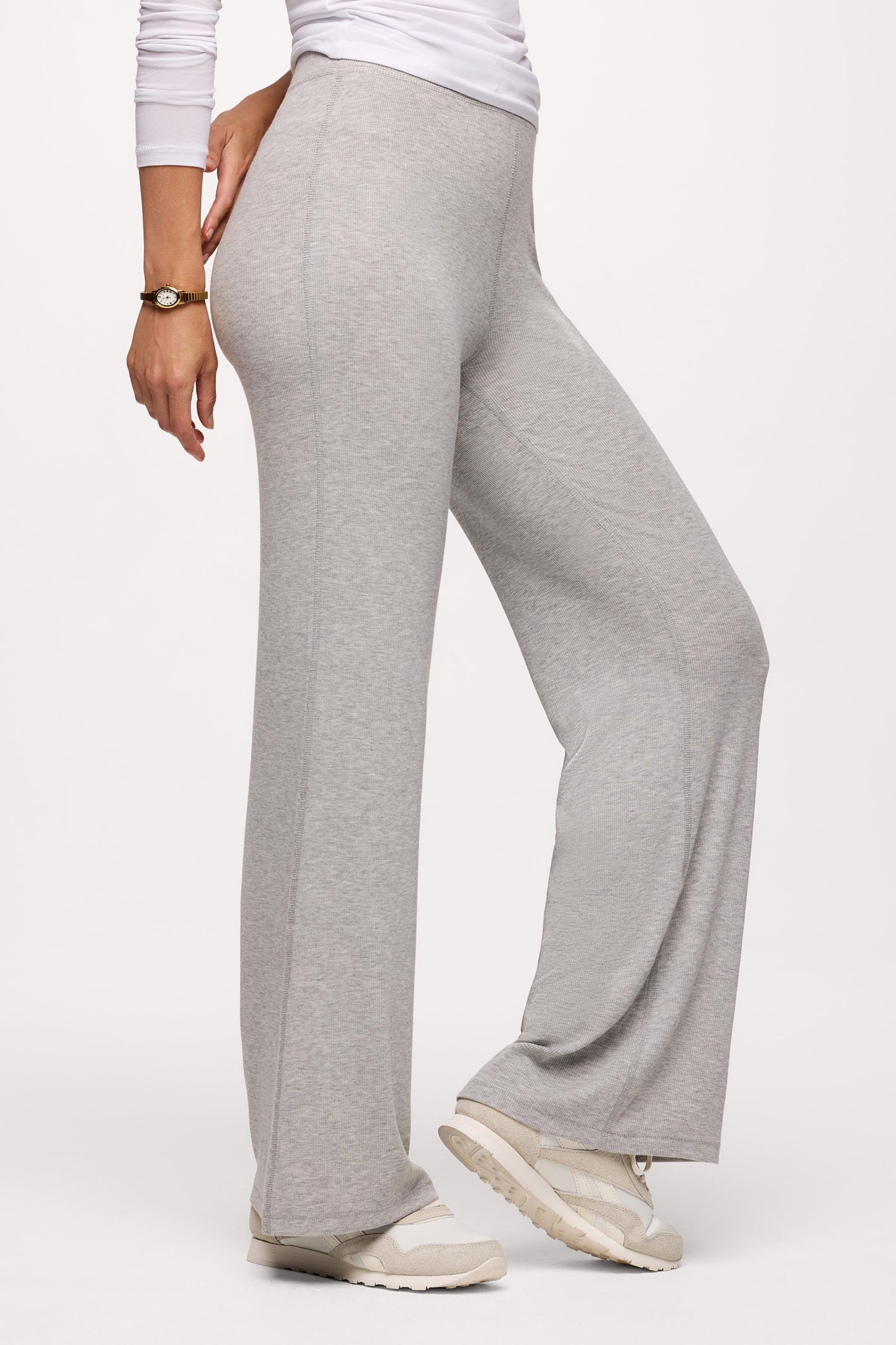 Slinky Rib Streamline Pant | Heather Grey