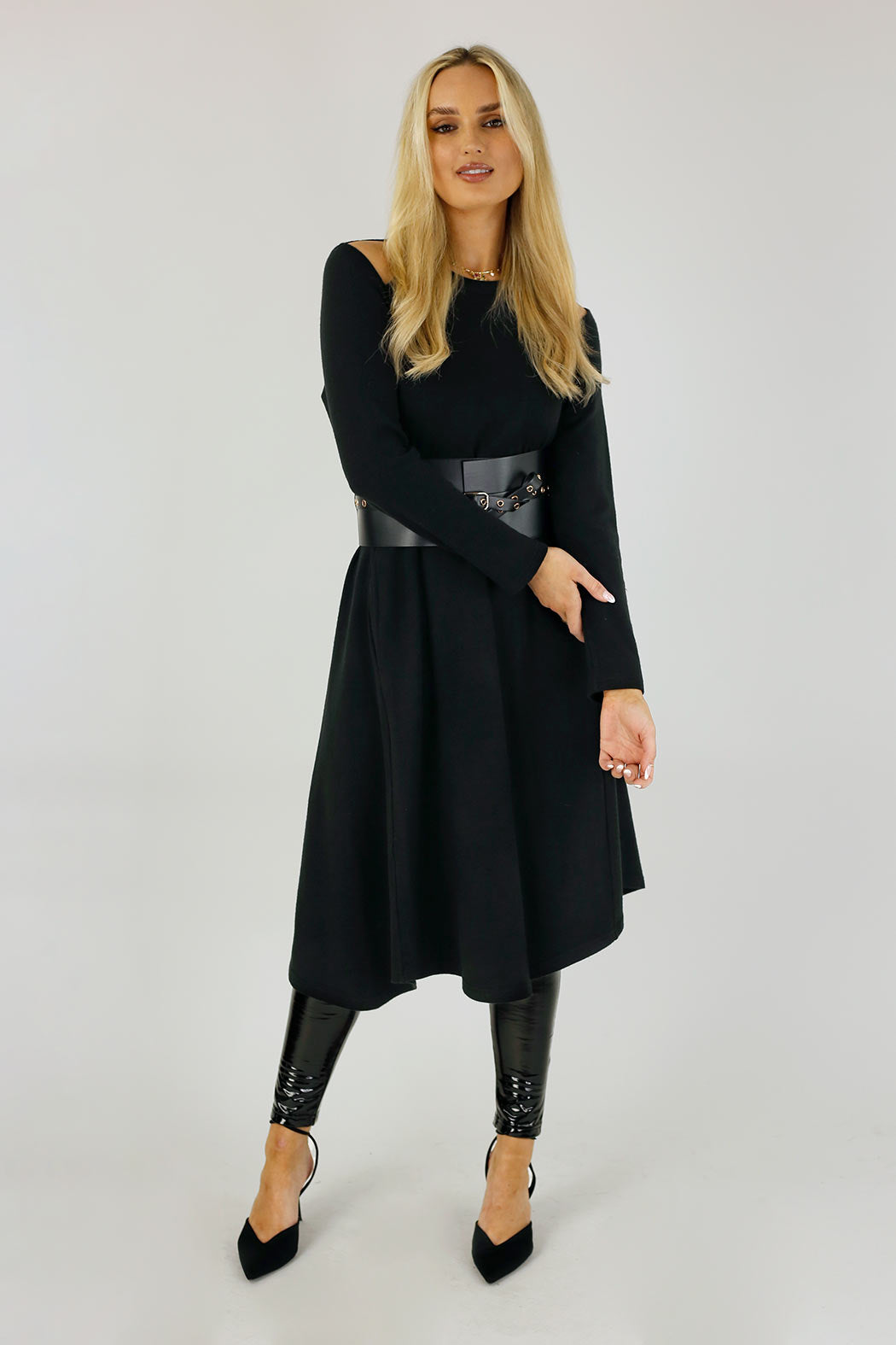 Black Keyhole Swing Dress - SALE