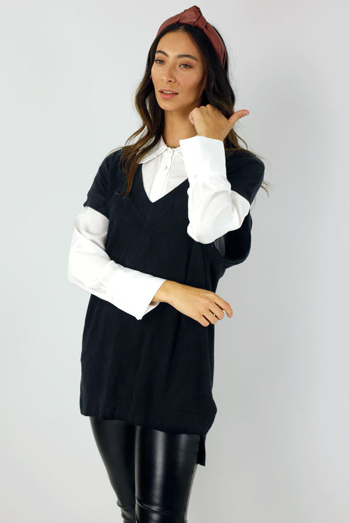 Black Woolly Vest - FINAL SALE