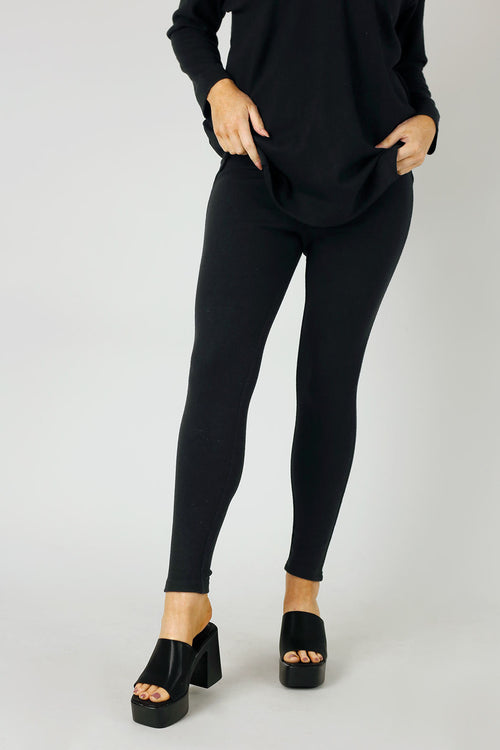 Black Rib Legging - FINAL SALE