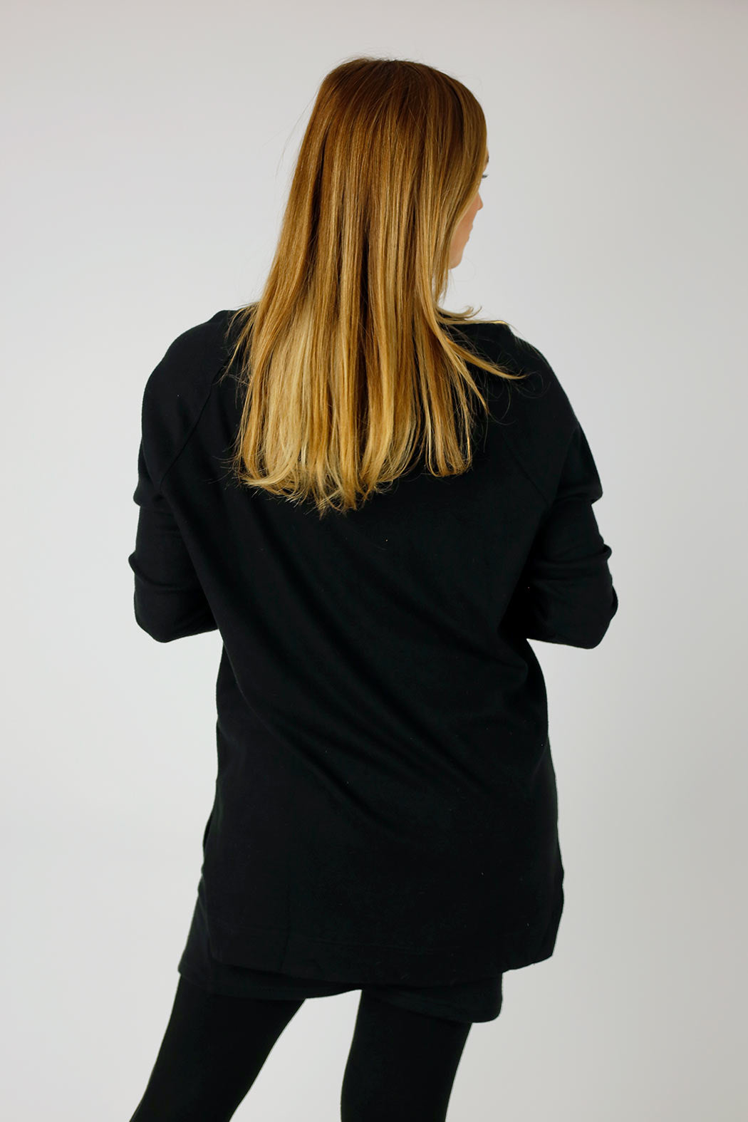 Black Woolly Plain Vee Jumper - SALE