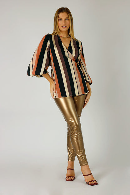 Bronze Vegan Leather Easy Jean - FINAL SALE