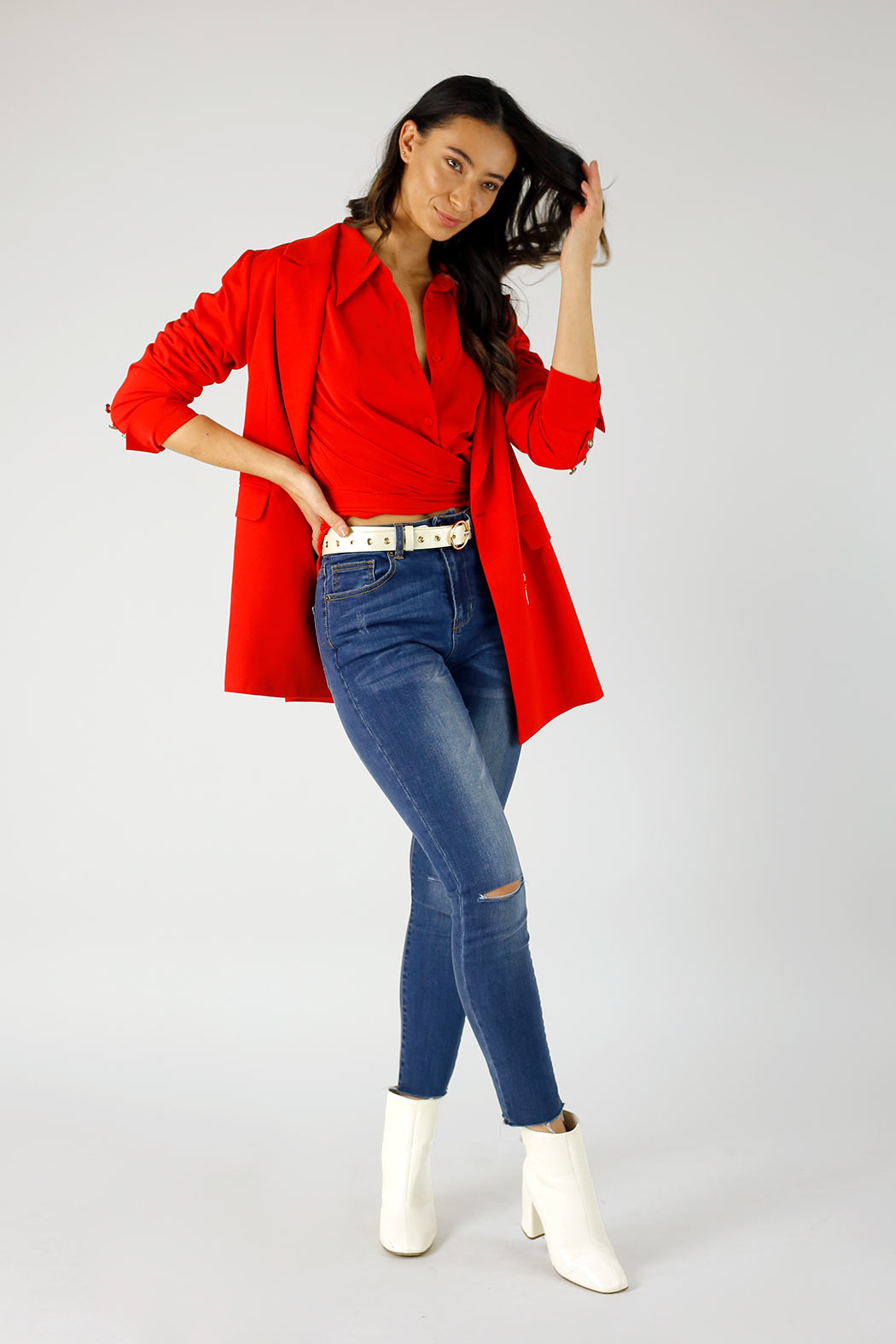 Chambray Slice Slim Jean - FINAL SALE