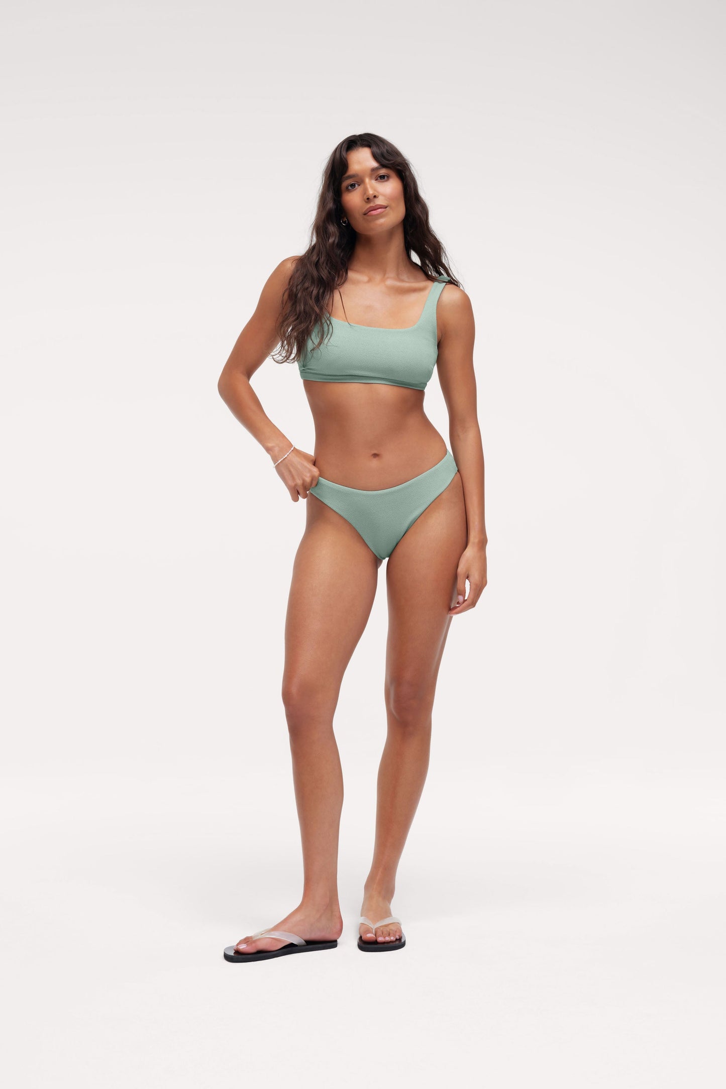 Square Neck Bikini Top | Crispy Pistachio