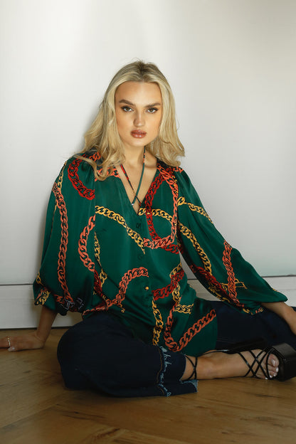 Chains Silky Rae Blouse - FINAL SALE