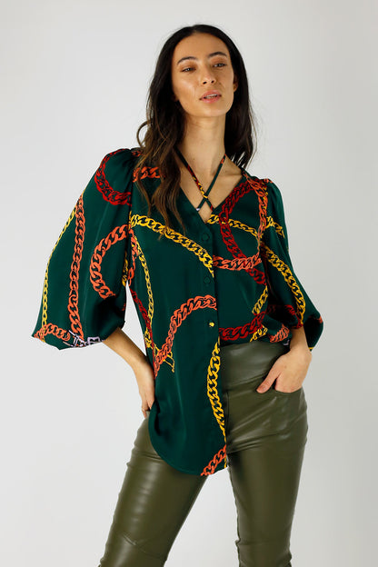 Chains Silky Rae Blouse - FINAL SALE