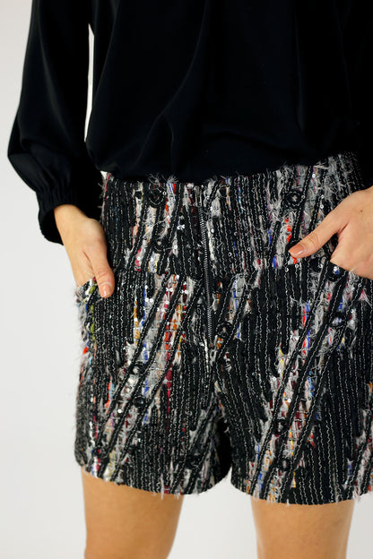Black Applique Short