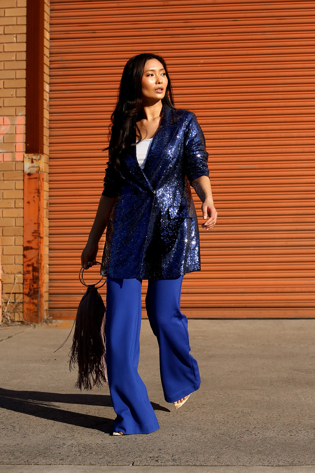 Blue Sequin Blazer - SALE