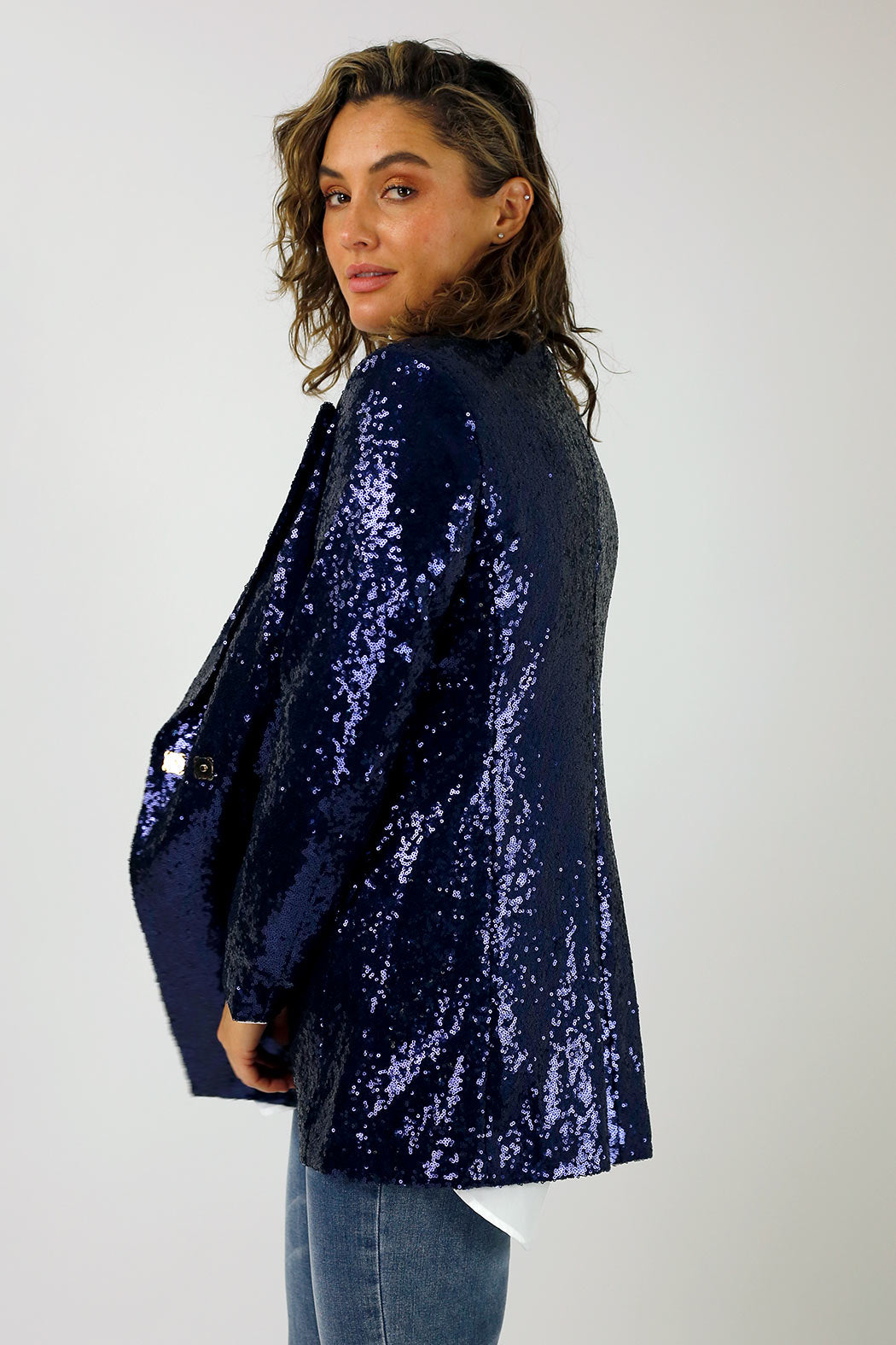 Blue Sequin Blazer - SALE