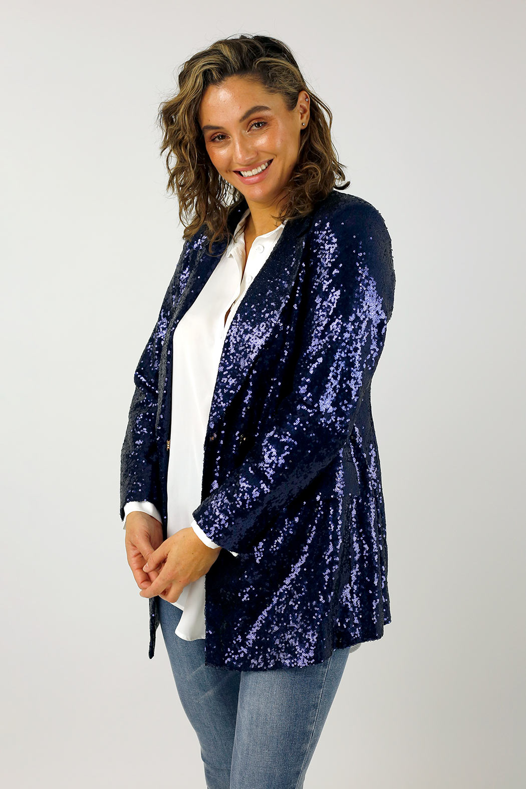 Blue Sequin Blazer - SALE
