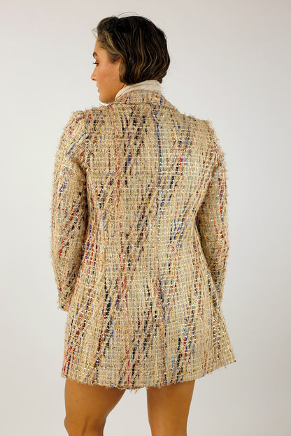 Beige Applique Blazer