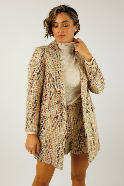 Beige Applique Blazer