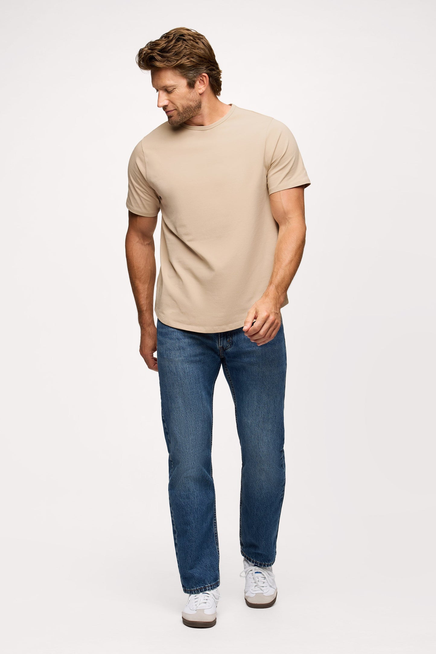 Freeform Curved Hem Tee | Dune