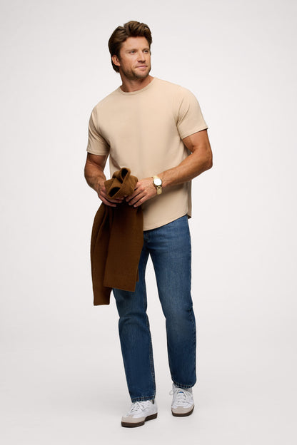 Freeform Curved Hem Tee | Dune