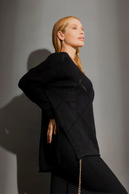 Black Criss-Cross V-Neck Jumper Black S