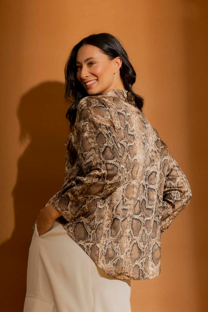 Brown Snake Silky Amber Shirt Brown Snake