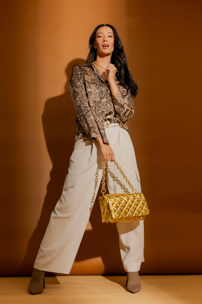 Brown Snake Silky Amber Shirt Brown Snake