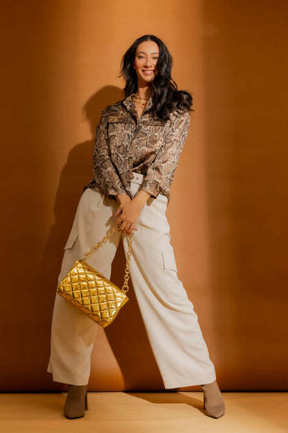Brown Snake Silky Amber Shirt Brown Snake