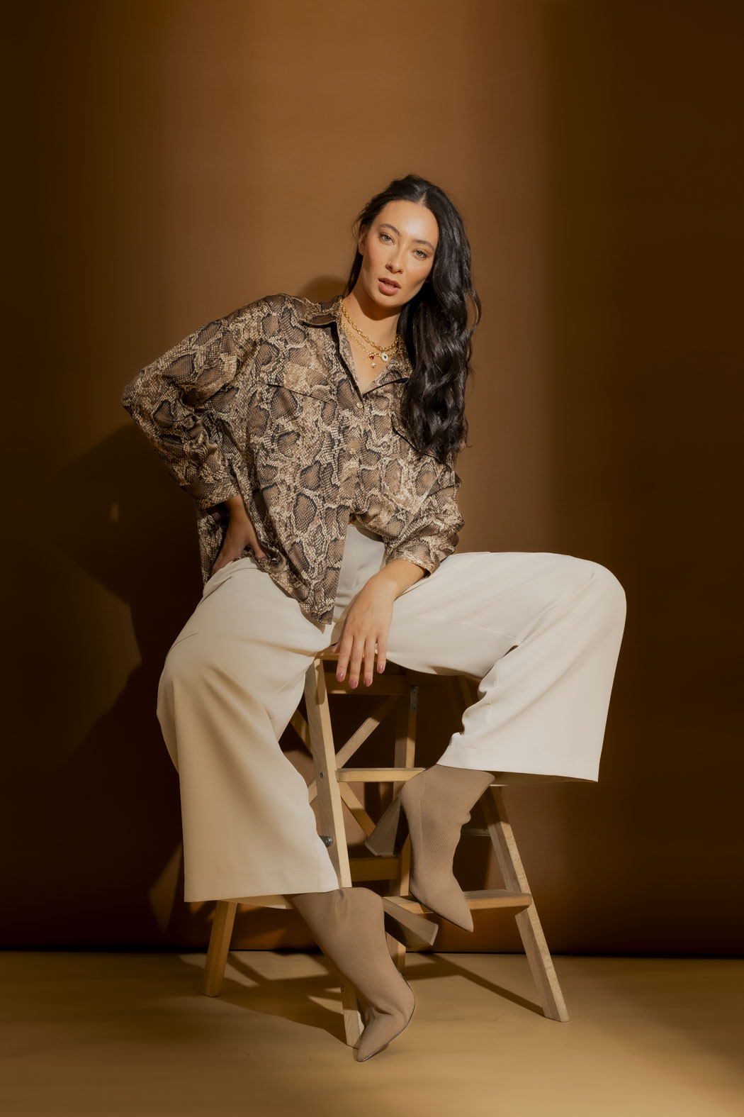Brown Snake Silky Amber Shirt Brown Snake