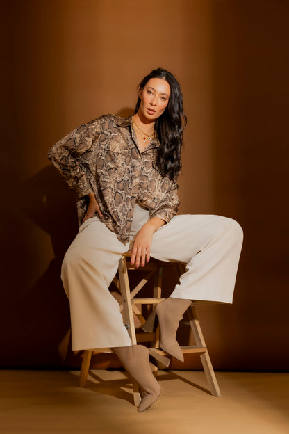 Brown Snake Silky Amber Shirt Brown Snake
