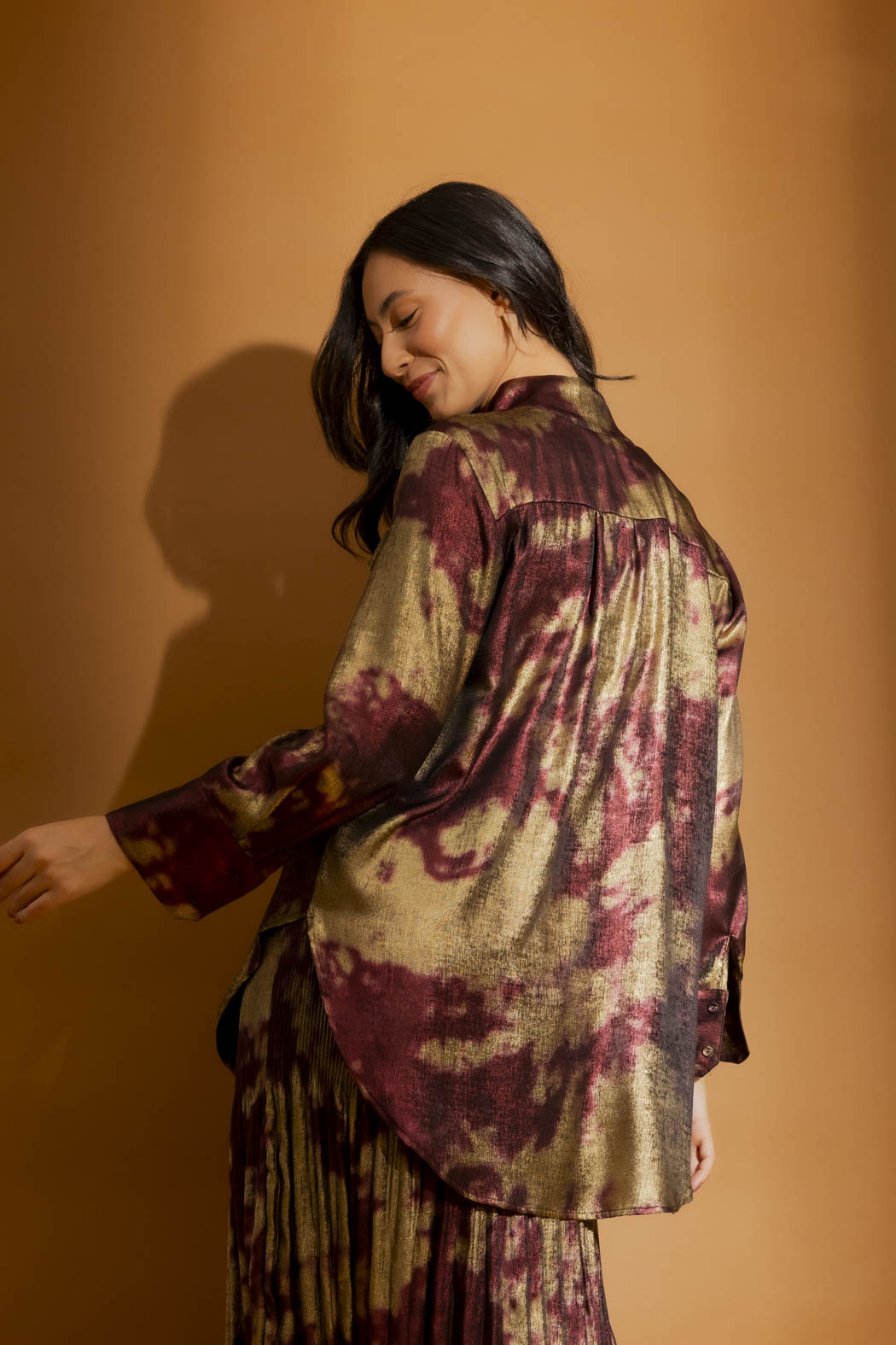 Burgundy/Gold Cargo Blogger Shirt