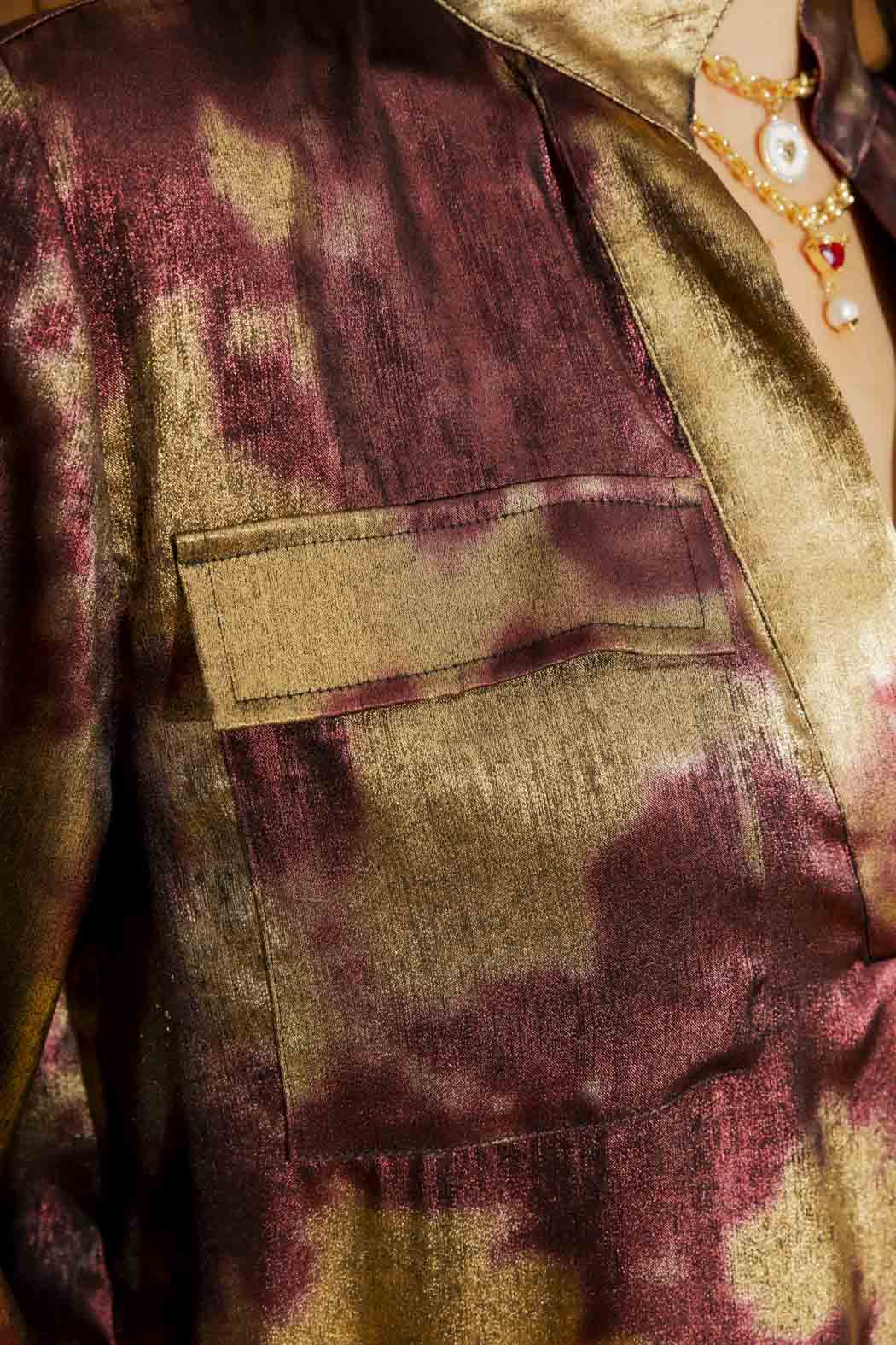Burgundy/Gold Cargo Blogger Shirt