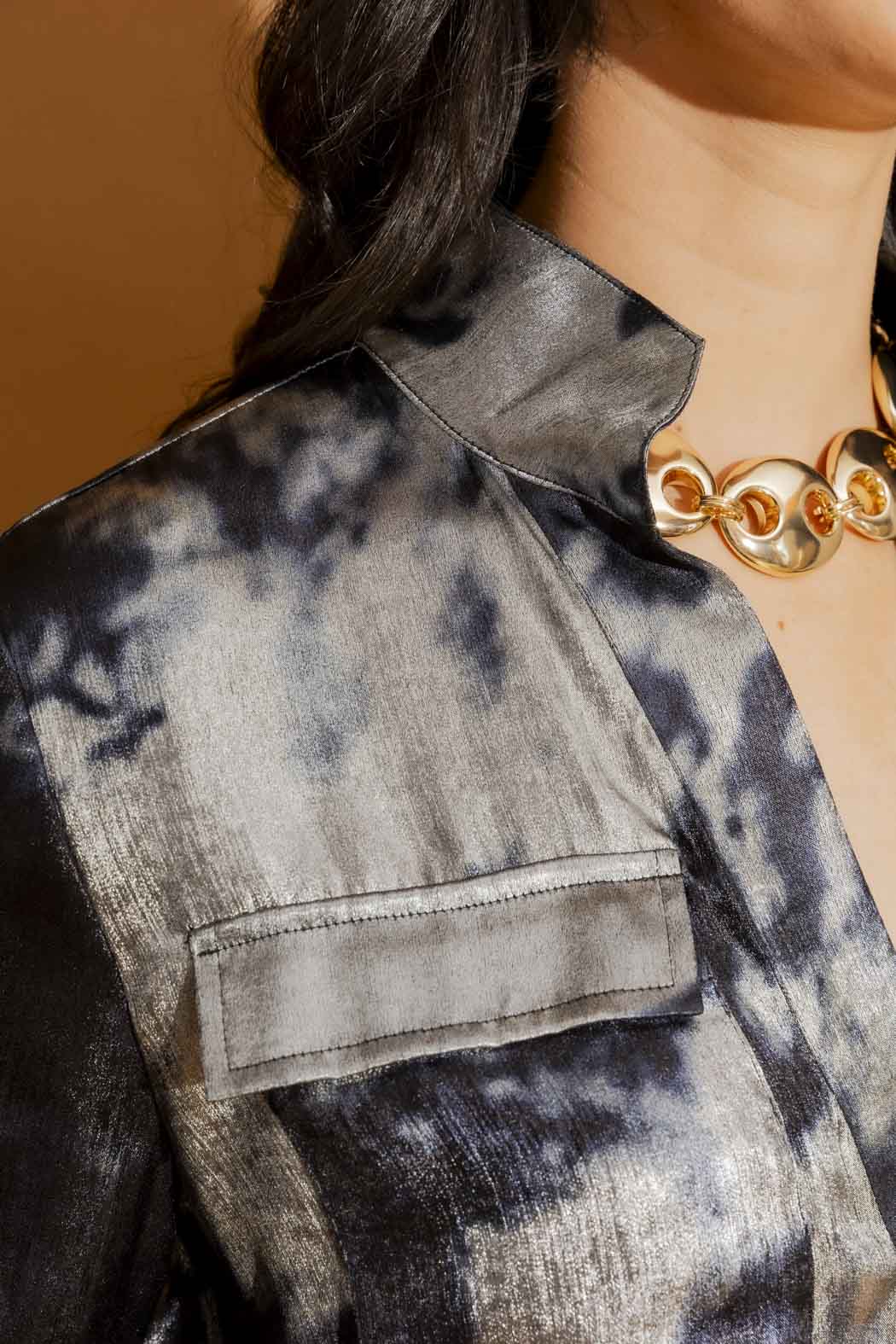 Blue/Silver Cargo Blogger Shirt