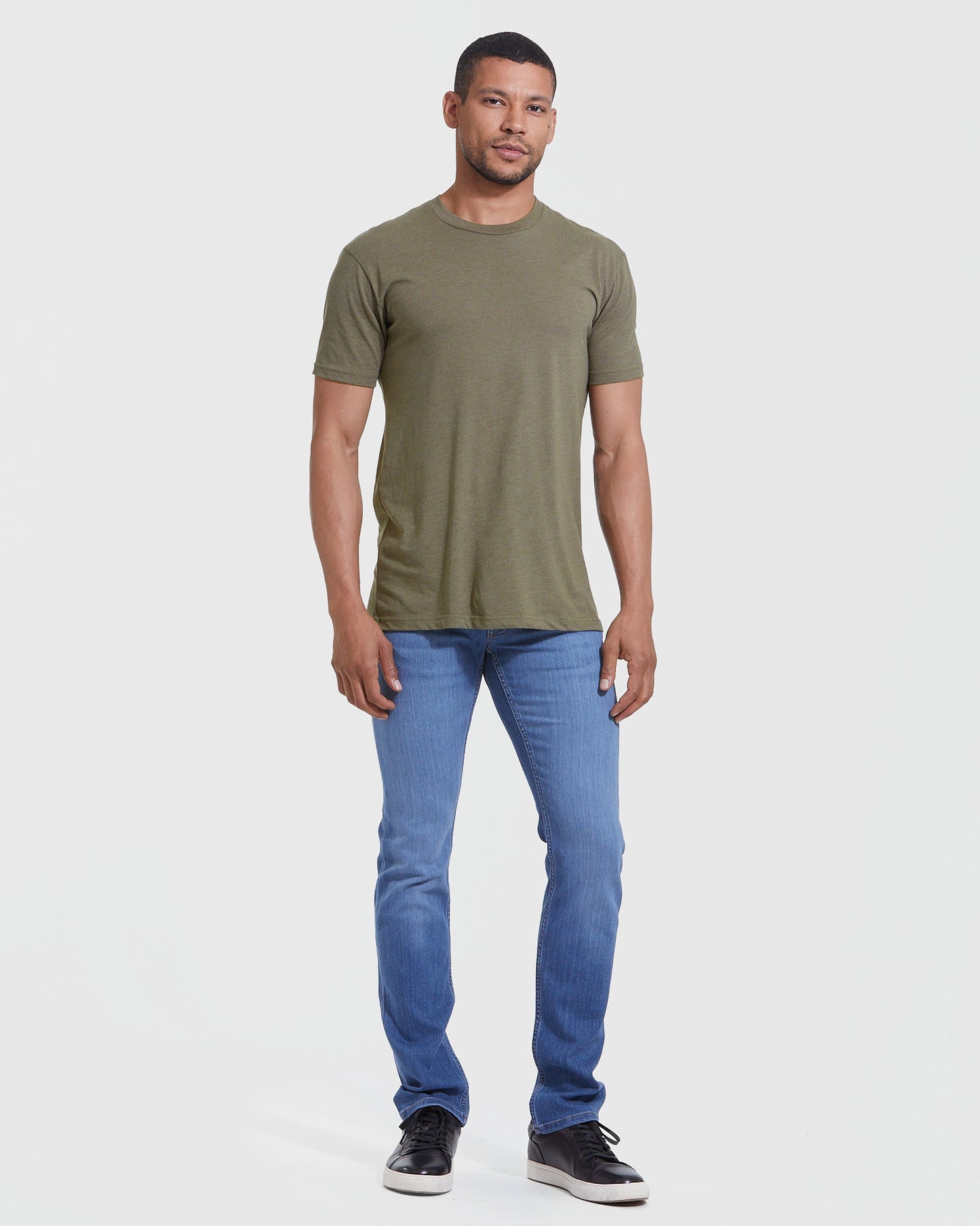 Heather Military Green Classic Crew Neck