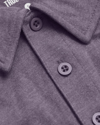 Dark Heather Amethyst Short Sleeve Polo