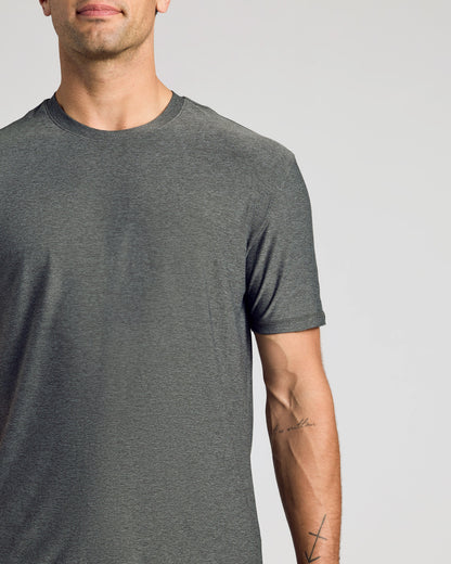 Charcoal Heather Gray Active Crew Neck Tee