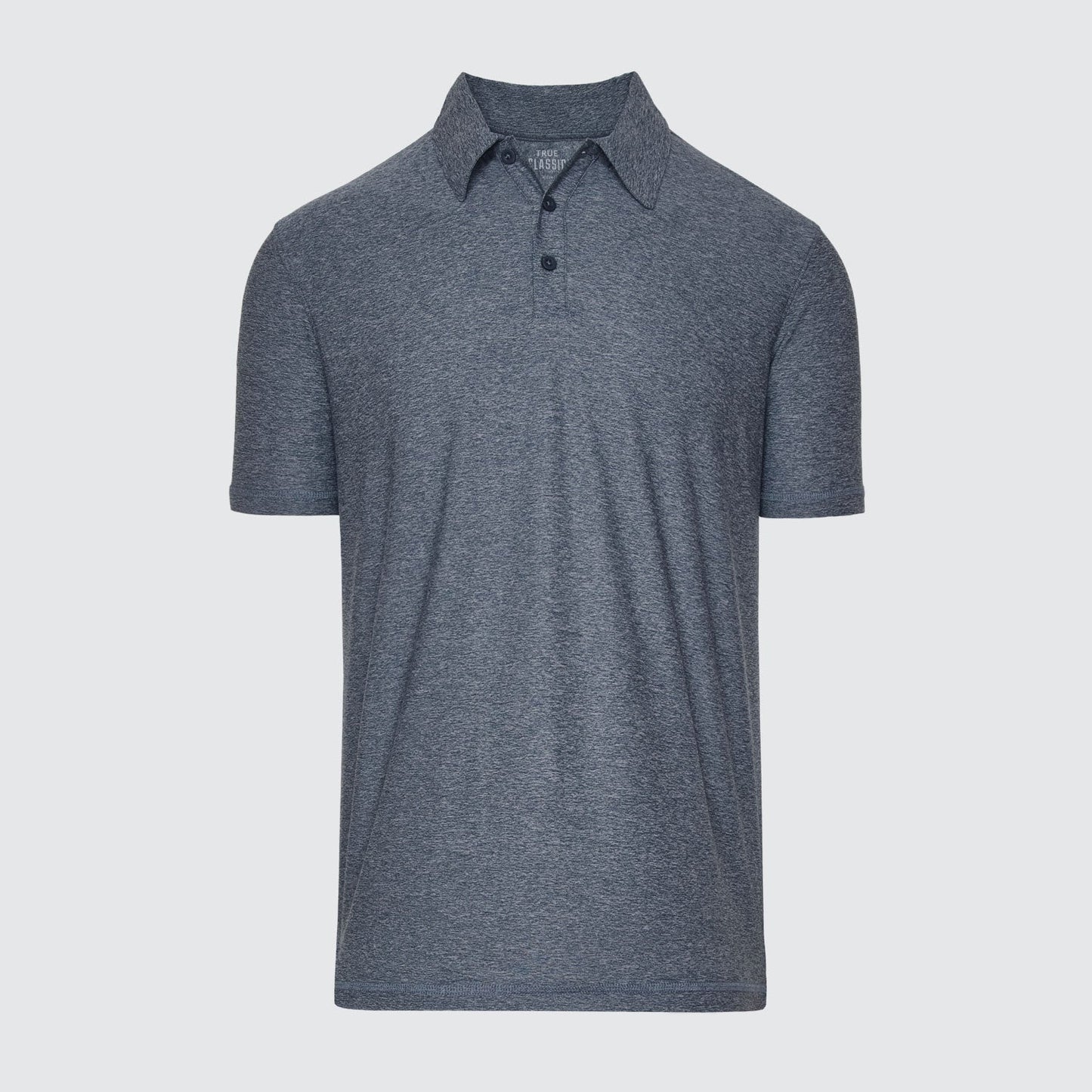 Heather Navy Short Sleeve Active Polo