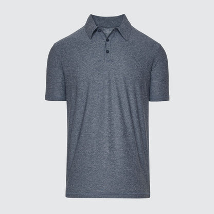 Heather Navy Short Sleeve Active Polo