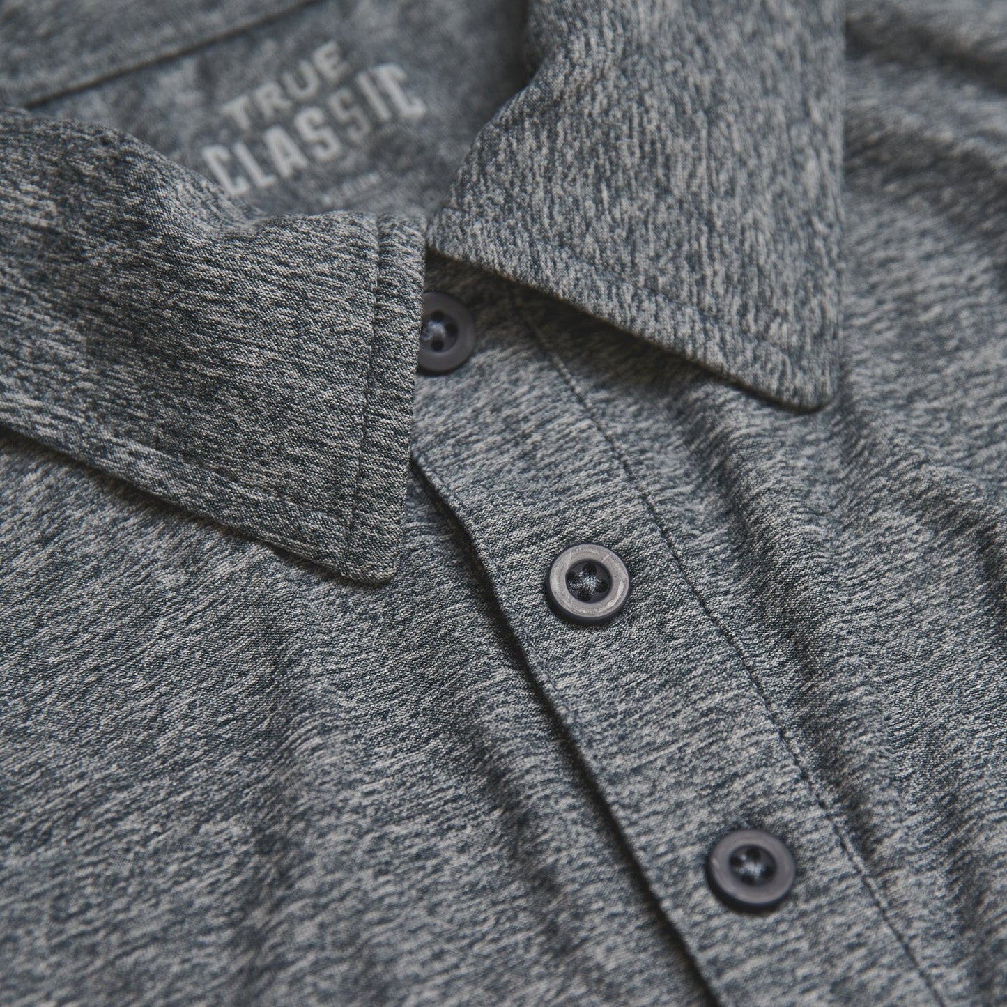 Heather Navy Short Sleeve Active Polo