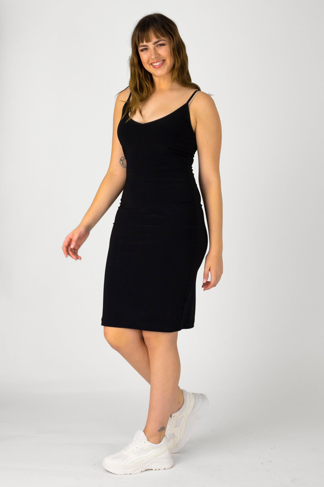 Black Superior Jersey Slip Dress - Final Sale
