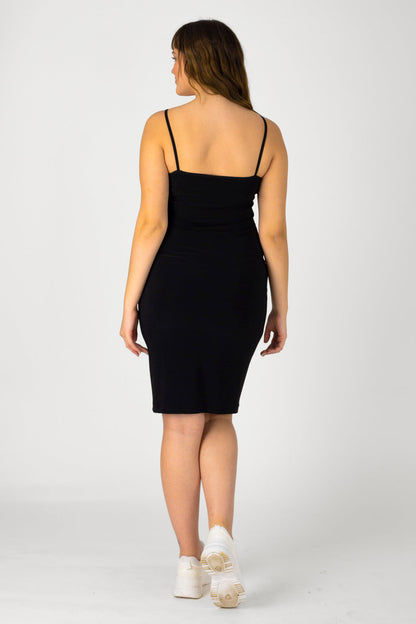 Black Superior Jersey Slip Dress - Final Sale