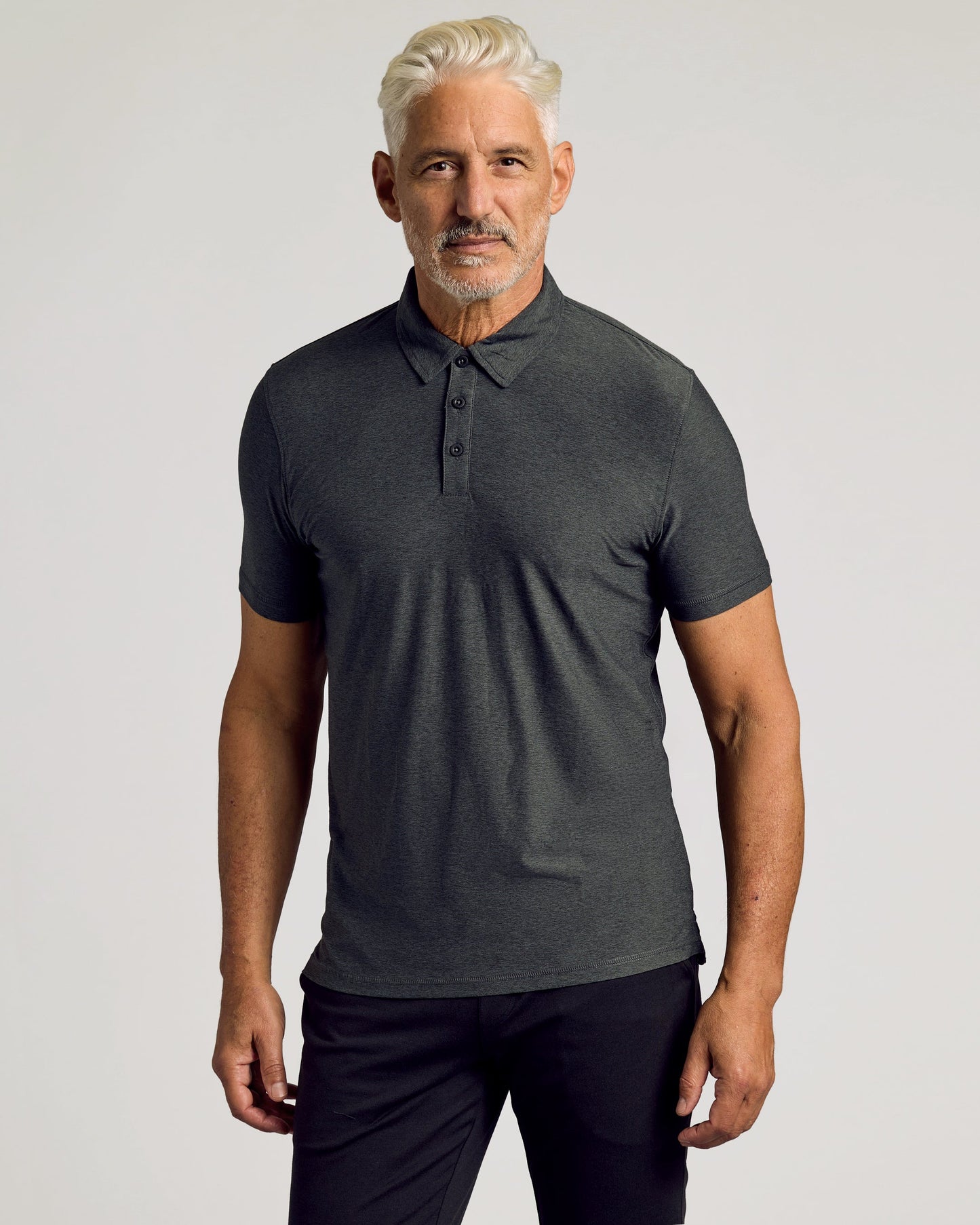 Charcoal Heather Gray Active Polo