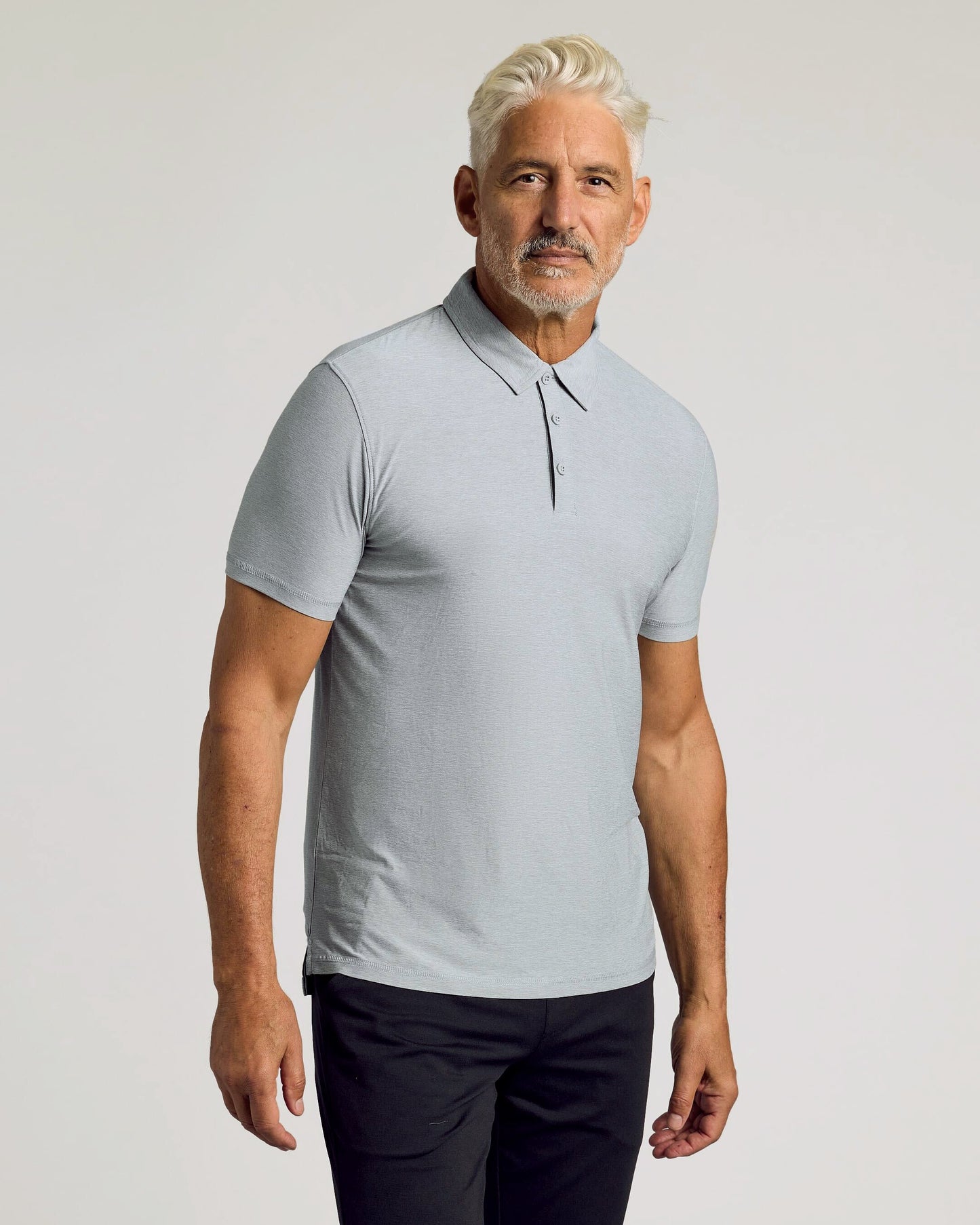 Heather Light Gray Active Polo