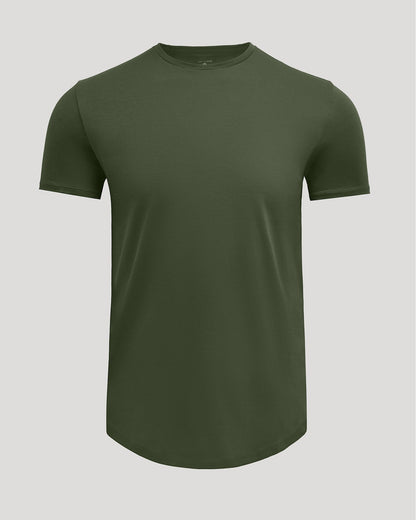 Grove Pima Cotton Blend Curved Hem Crew