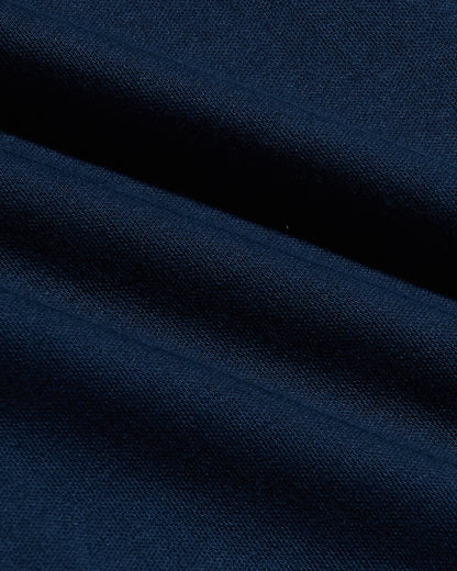 Navy Pima Cotton Blend Curved Hem Crew